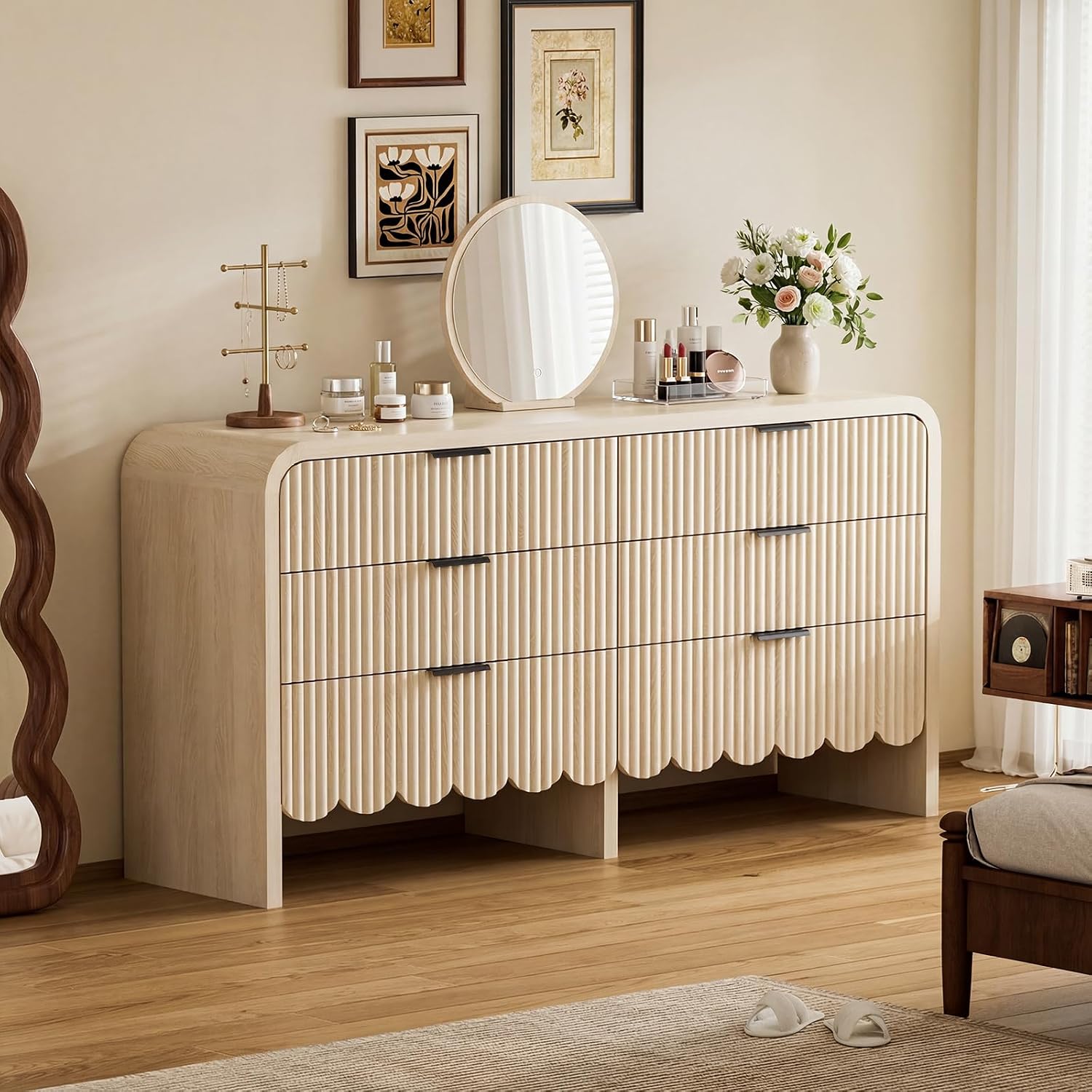 Baby Nursery Chest Of Drawers - Houten 6-ladenkast kinderkamer opberglades metalen handgreep