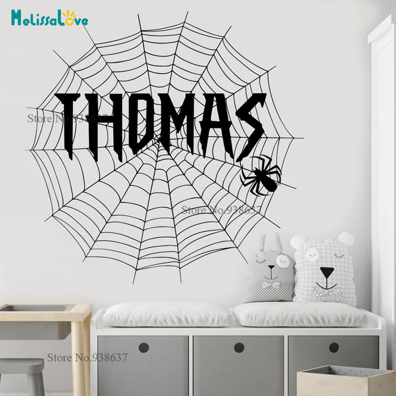Baby Nursery Themes Boy - Spider Thema Stickers Gepersonaliseerde Sticker Spinneweb