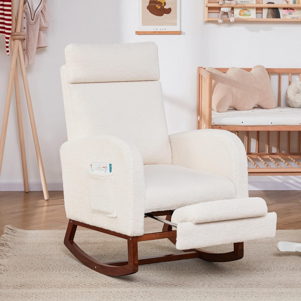 Baby Nursery Nurse - Schommelstoel Kinderkamerstoel met hoge rugleuning, Zweefvliegtuig