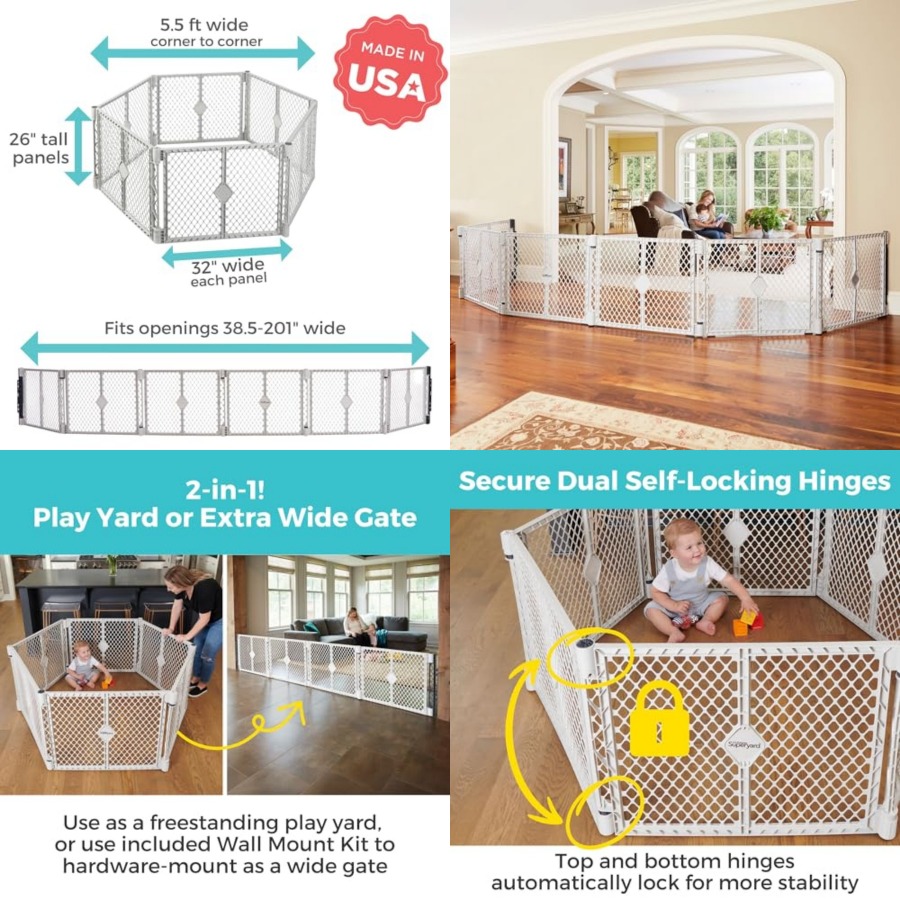 Baby Gate Extra Wide - Superyard Duo Extra Brede Babyhek en