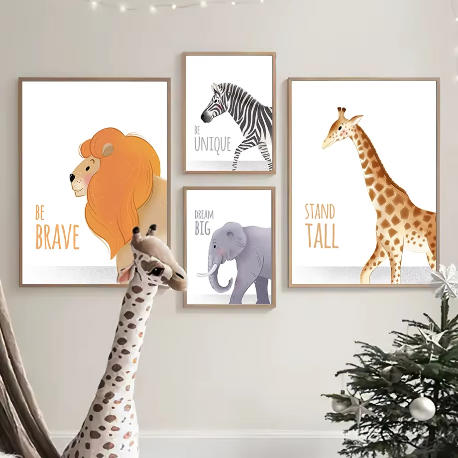 Baby Nursery Animal Pictures - Inspirerende citaten kinderkamer muur kunst muurschildering