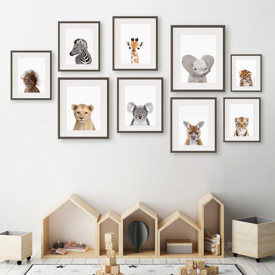 Baby dieren wanddecoratie prin - Baby Zoo Nursery recensie en prijs