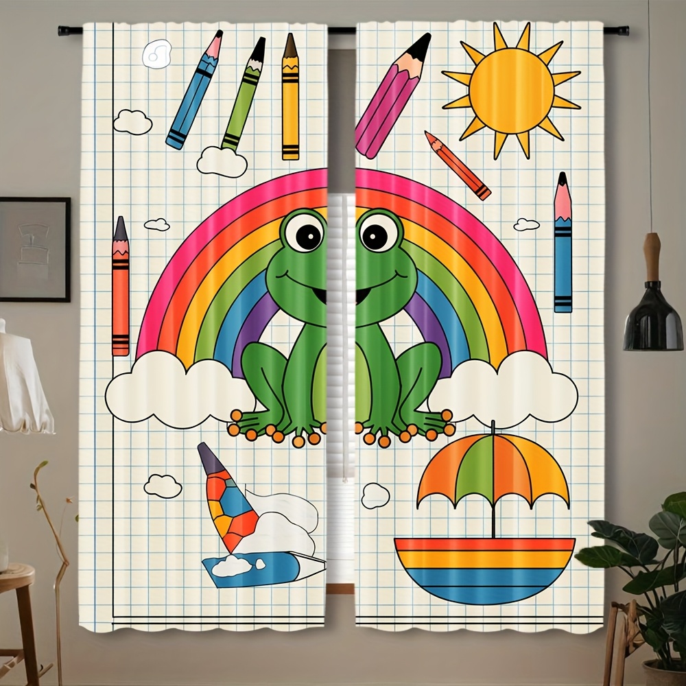 Leuke regenboogkikker gordijn  - Baby Nursery Themes Boy recensie en prijs