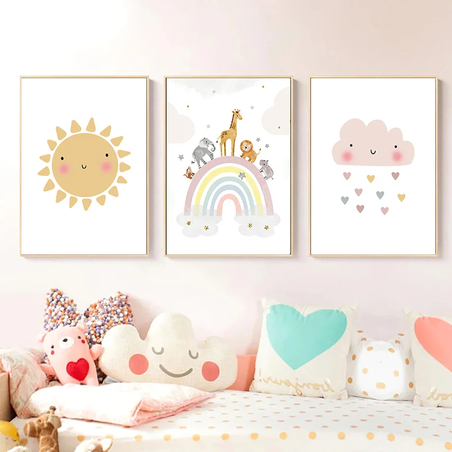 Giraffe Olifant Heteluchtballo - Baby Nursery Name Wall Art recensie en prijs