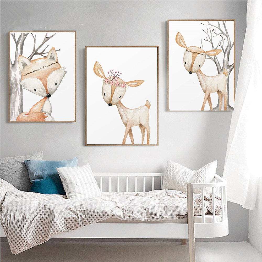 Cartoon Konijn Poster Vos Hert - Baby Nursery Animal Pictures recensie en prijs