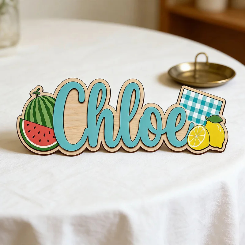 Watermeloen Citroen Picknick T - Baby Nursery Name Wall Art recensie en prijs