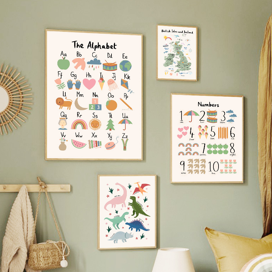 Dierenwereldkaart Dinosaurus A - Baby Nursery Animal Pictures recensie en prijs