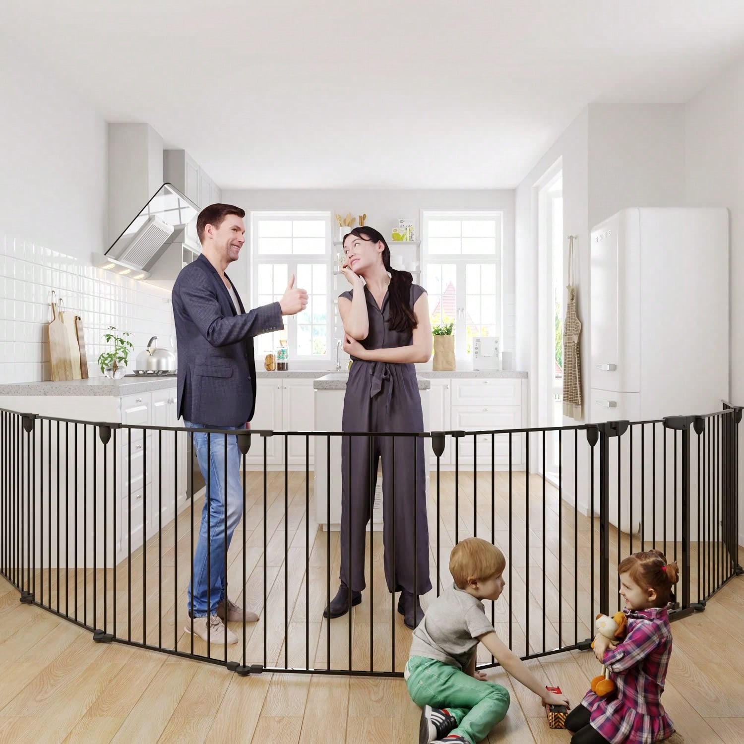Extra brede zwarte babyhek met - Baby Gate Extra Wide recensie en prijs