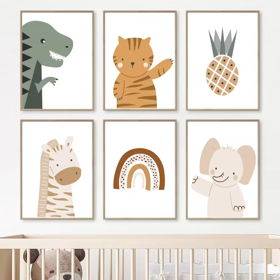 Regenboog Zon Leeuw Dinosaurus - Baby Nursery Animal Pictures recensie en prijs