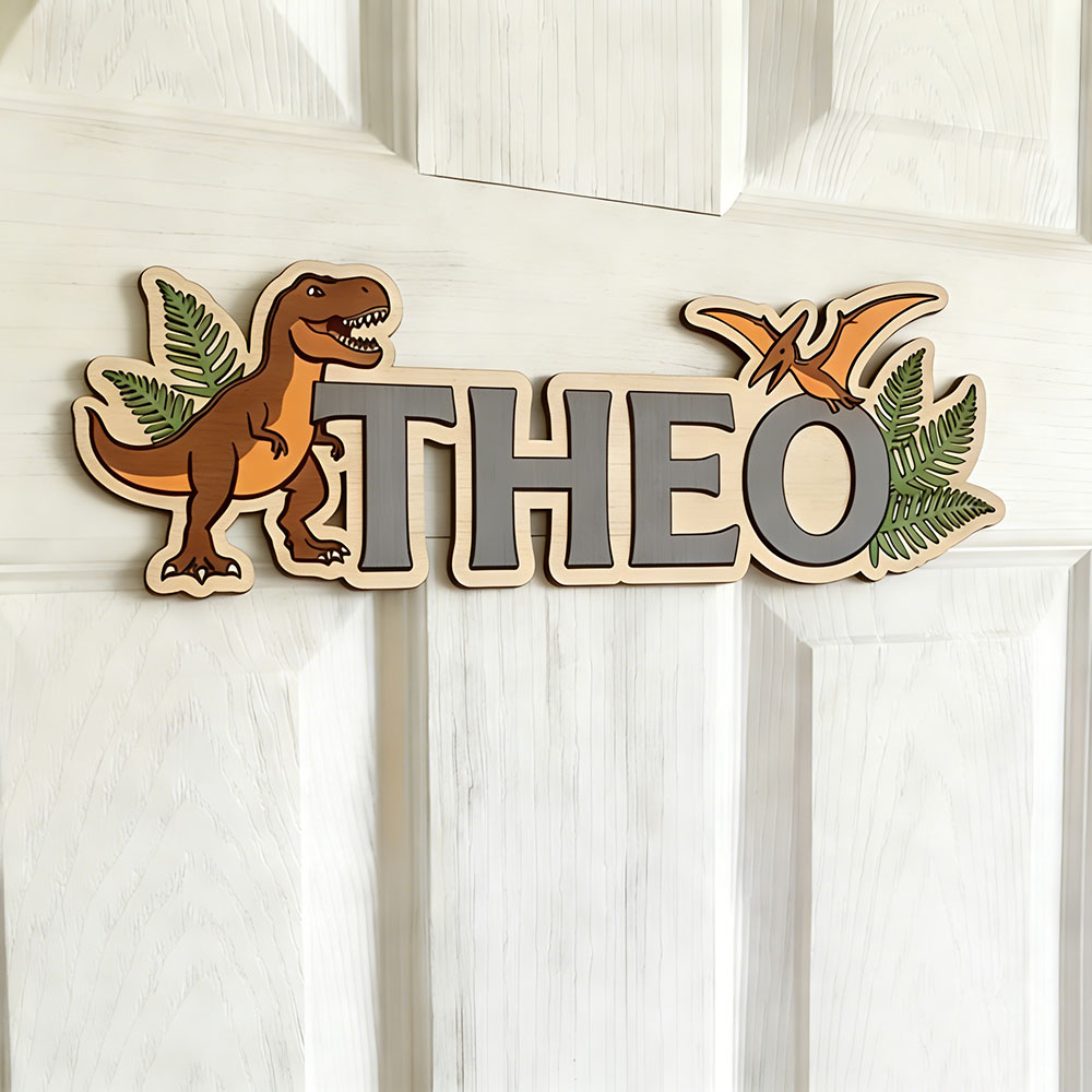 Gepersonaliseerd dinosaurusnaa - Baby Nursery Ideas recensie en prijs