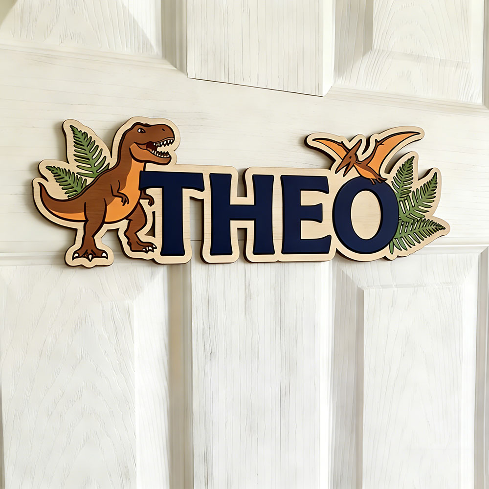 Gepersonaliseerd dinosaurusnaa - Baby Nursery Ideas recensie en prijs
