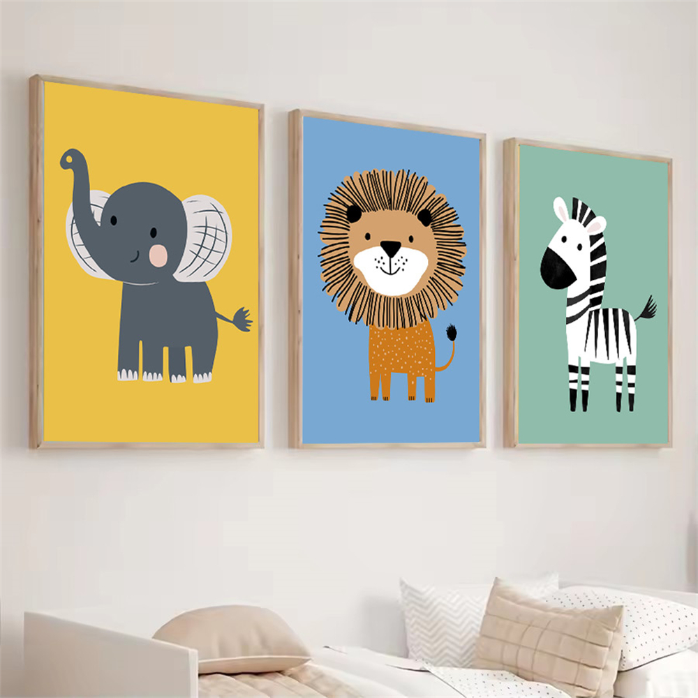 Cartoon Dier Leeuw Zebra Olifa - Baby Nursery Animal Pictures recensie en prijs