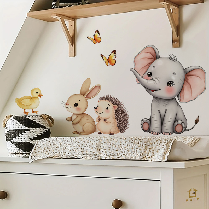 Cartoon dier muursticker - oli - Baby Nursery Room recensie en prijs