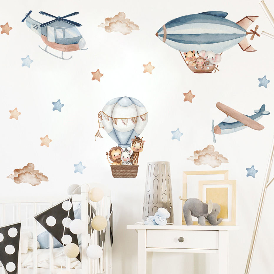Aquarel Dieren Luchtballon Wol - Baby Nursery Ideas recensie en prijs