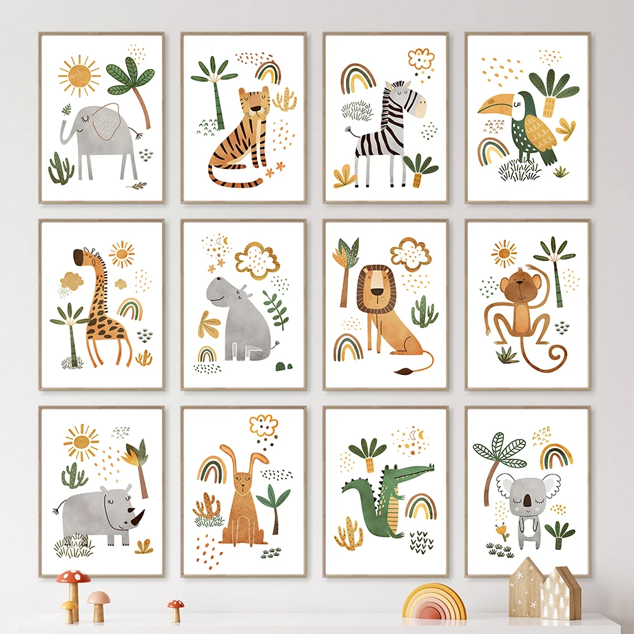 Giraffe Olifant Tijger Zebra T - Baby Nursery Animal Pictures recensie en prijs