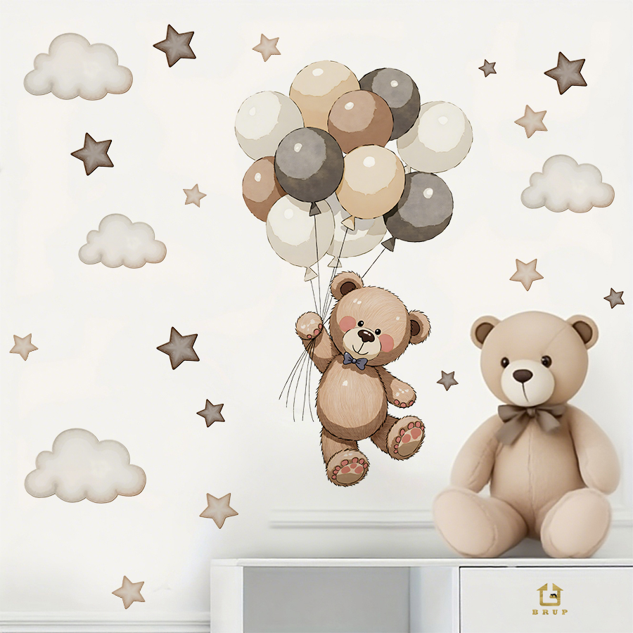 Schattige teddybeer muursticke - Baby Nursery Ideas recensie en prijs