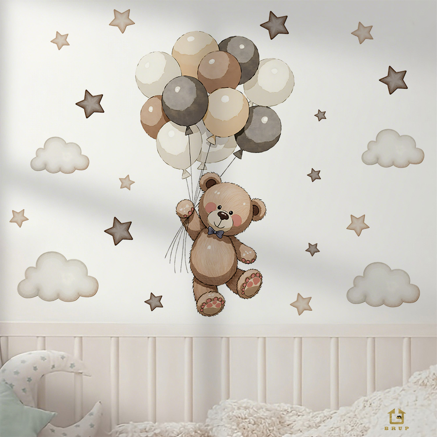Schattige teddybeer muursticke - Baby Nursery Ideas recensie en prijs