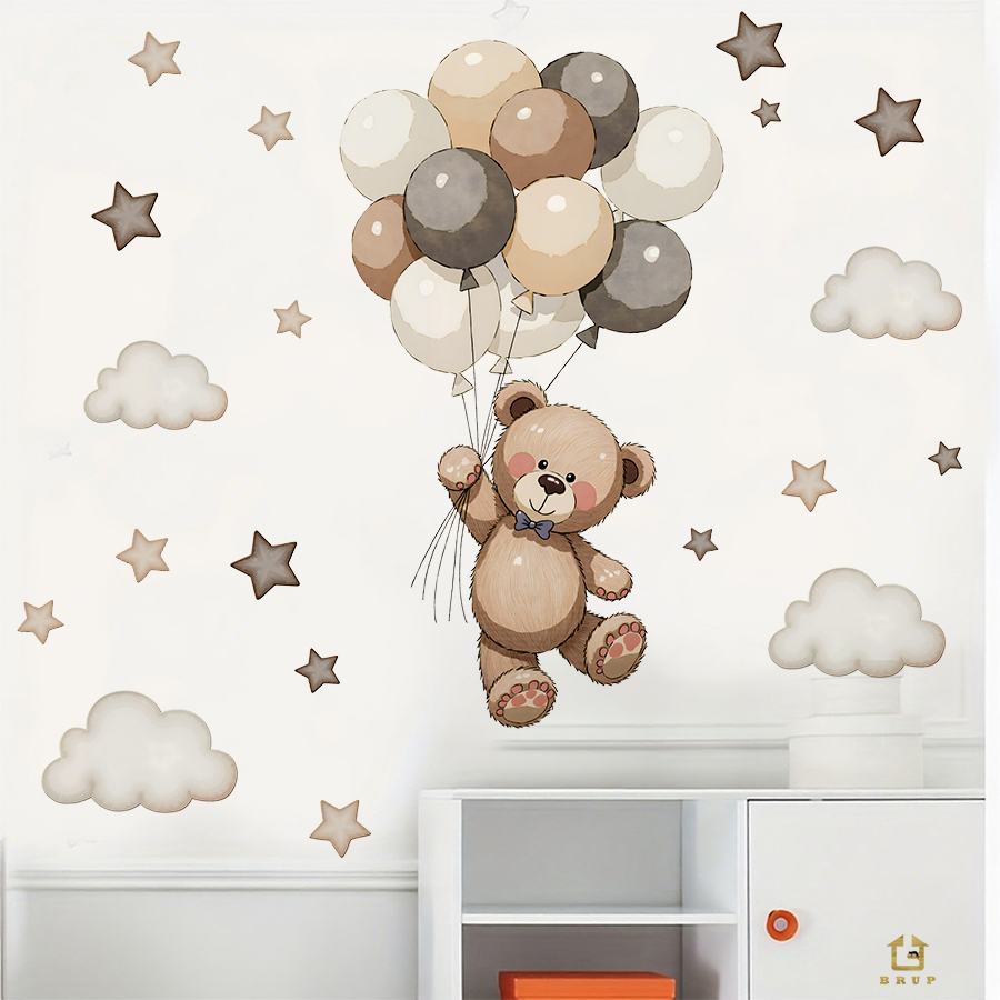 Schattige teddybeer muursticke - Baby Nursery Ideas recensie en prijs