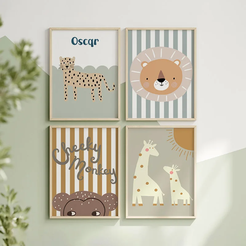 Cartoon Giraffe Luipaard Leeuw - Baby Nursery Animal Pictures recensie en prijs
