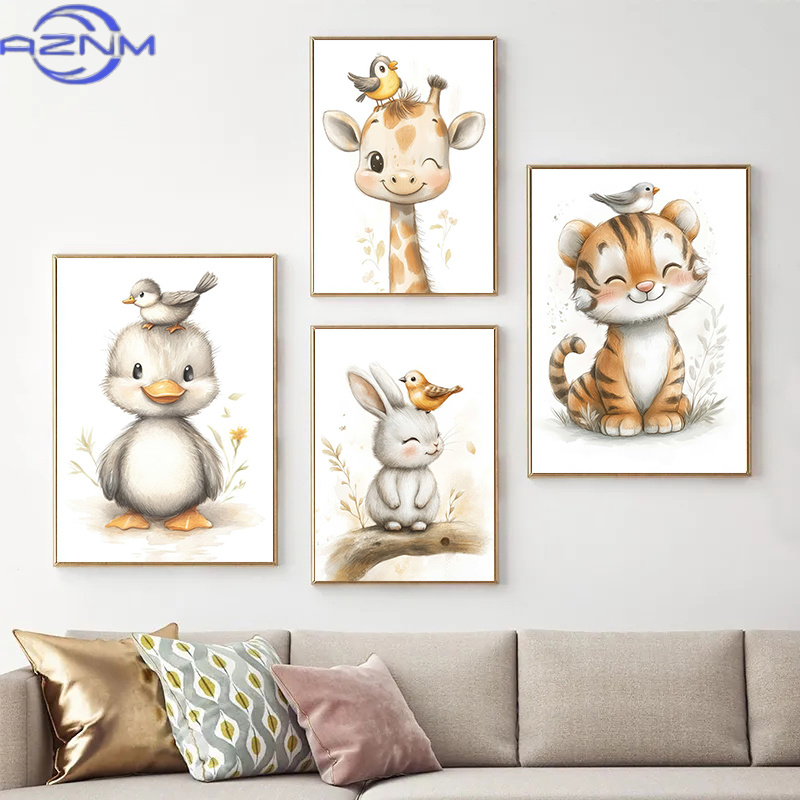 AZNM Boho-stijl Cartoon Dieren - Baby Nursery Animal Pictures recensie en prijs