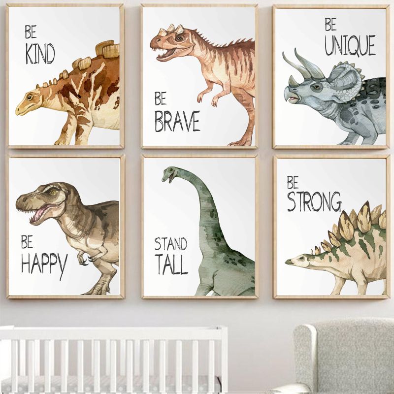 Aquarel Dinosaurus Poster Kind - Baby Nursery Animal Pictures recensie en prijs