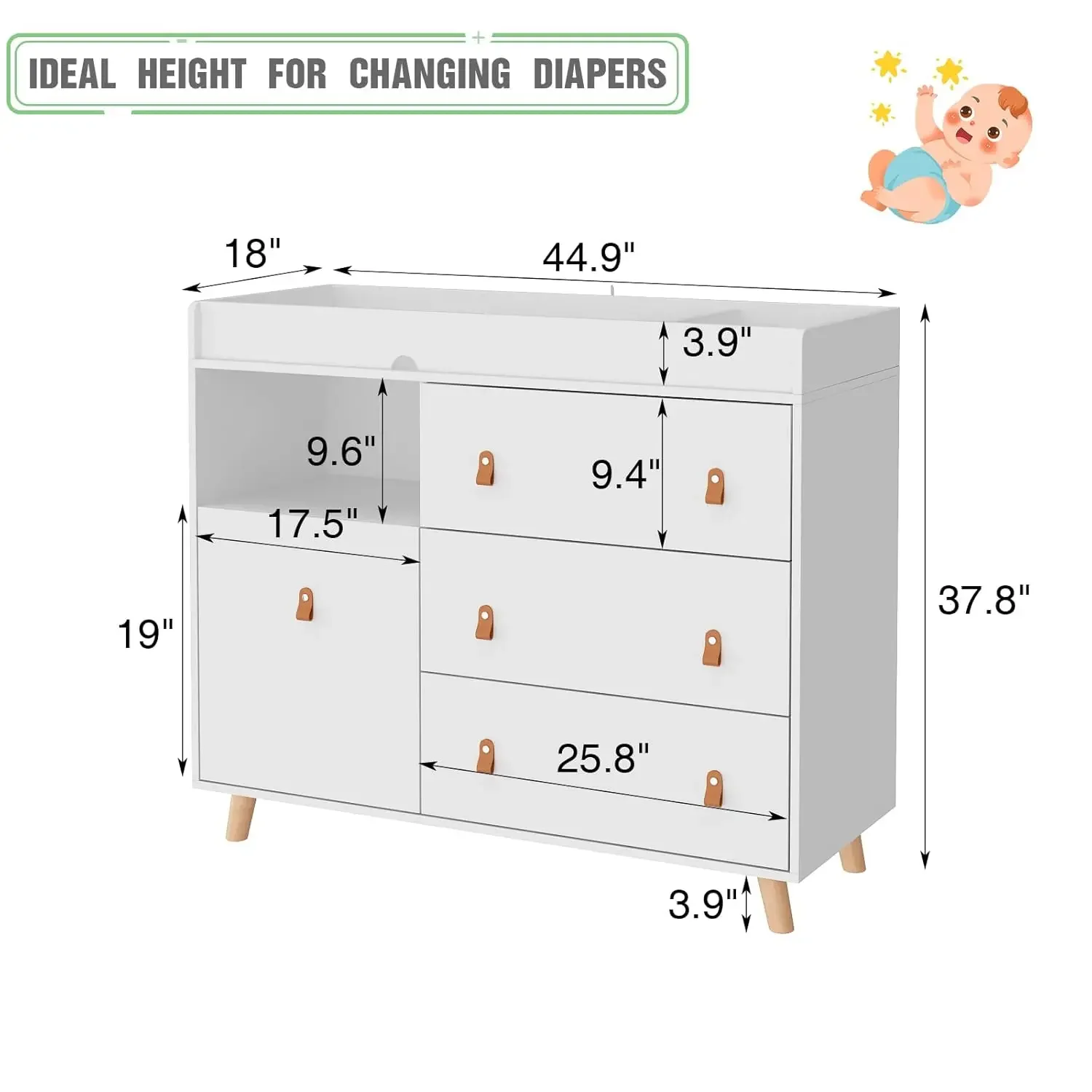Baby commode met verschoningsb - Baby Nursery Chest Of Drawers recensie en prijs