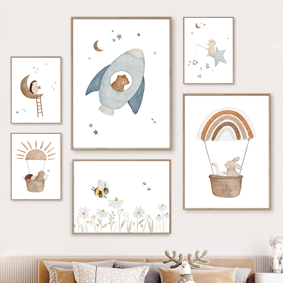Cartoon Dieren Kinderkamer Muu - Baby Nursery Animal Pictures recensie en prijs